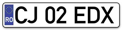 Placuta inmatriculare numar auto  CJ-02-EDX, CJ 02 EDX, CJ02EDX