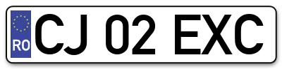 Placuta inmatriculare numar auto  CJ-02-EXC, CJ 02 EXC, CJ02EXC