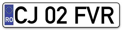 Placuta inmatriculare numar auto  CJ-02-FVR, CJ 02 FVR, CJ02FVR