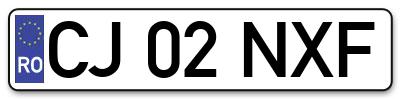 Placuta inmatriculare numar auto  CJ-02-NXF, CJ 02 NXF, CJ02NXF