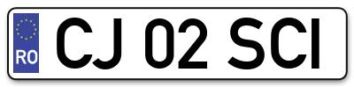 Placuta inmatriculare numar auto  CJ-02-SCI, CJ 02 SCI, CJ02SCI