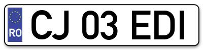 Placuta inmatriculare numar auto  CJ-03-EDI, CJ 03 EDI, CJ03EDI