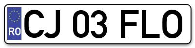 Placuta inmatriculare numar auto  CJ-03-FLO, CJ 03 FLO, CJ03FLO