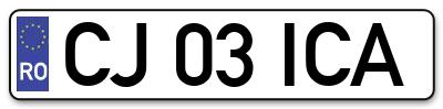 Placuta inmatriculare numar auto  CJ-03-ICA, CJ 03 ICA, CJ03ICA