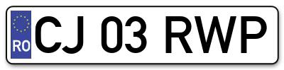 Placuta inmatriculare numar auto  CJ-03-RWP, CJ 03 RWP, CJ03RWP