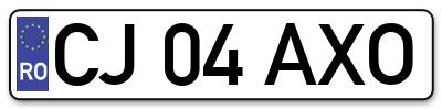 Placuta inmatriculare numar auto  CJ-04-AXO, CJ 04 AXO, CJ04AXO
