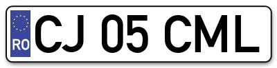 Placuta inmatriculare numar auto  CJ-05-CML, CJ 05 CML, CJ05CML