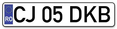 Placuta inmatriculare numar auto  CJ-05-DKB, CJ 05 DKB, CJ05DKB
