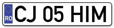 Placuta inmatriculare numar auto  CJ-05-HIM, CJ 05 HIM, CJ05HIM