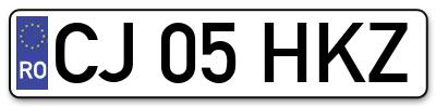 Placuta inmatriculare numar auto  CJ-05-HKZ, CJ 05 HKZ, CJ05HKZ