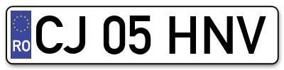 Placuta inmatriculare numar auto  CJ-05-HNV, CJ 05 HNV, CJ05HNV