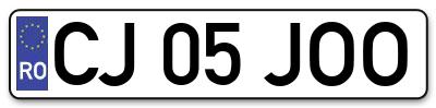 Placuta inmatriculare numar auto  CJ-05-JOO, CJ 05 JOO, CJ05JOO