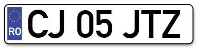 Placuta inmatriculare numar auto  CJ-05-JTZ, CJ 05 JTZ, CJ05JTZ