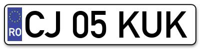Placuta inmatriculare numar auto  CJ-05-KUK, CJ 05 KUK, CJ05KUK