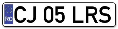 Placuta inmatriculare numar auto  CJ-05-LRS, CJ 05 LRS, CJ05LRS