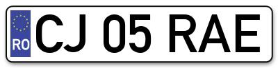 Placuta inmatriculare numar auto  CJ-05-RAE, CJ 05 RAE, CJ05RAE