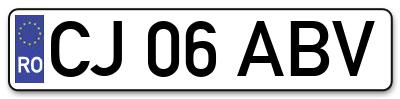 Placuta inmatriculare numar auto  CJ-06-ABV, CJ 06 ABV, CJ06ABV