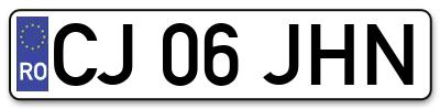 Placuta inmatriculare numar auto  CJ-06-JHN, CJ 06 JHN, CJ06JHN