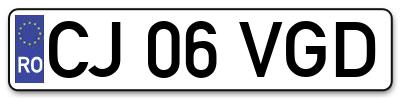 Placuta inmatriculare numar auto  CJ-06-VGD, CJ 06 VGD, CJ06VGD