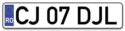 Placuta inmatriculare numar auto  CJ-07-DJL, CJ 07 DJL, CJ07DJL