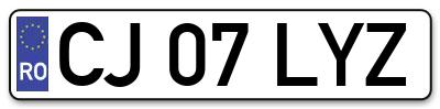 Placuta inmatriculare numar auto  CJ-07-LYZ, CJ 07 LYZ, CJ07LYZ