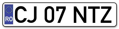 Placuta inmatriculare numar auto  CJ-07-NTZ, CJ 07 NTZ, CJ07NTZ