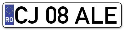 Placuta inmatriculare numar auto  CJ-08-ALE, CJ 08 ALE, CJ08ALE