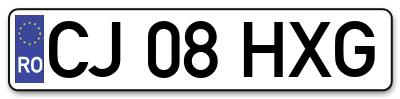 Placuta inmatriculare numar auto  CJ-08-HXG, CJ 08 HXG, CJ08HXG