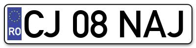 Placuta inmatriculare numar auto  CJ-08-NAJ, CJ 08 NAJ, CJ08NAJ