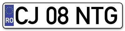 Placuta inmatriculare numar auto  CJ-08-NTG, CJ 08 NTG, CJ08NTG