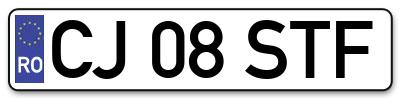 Placuta inmatriculare numar auto  CJ-08-STF, CJ 08 STF, CJ08STF
