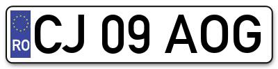 Placuta inmatriculare numar auto  CJ-09-AOG, CJ 09 AOG, CJ09AOG