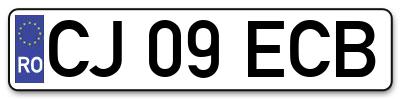 Placuta inmatriculare numar auto  CJ-09-ECB, CJ 09 ECB, CJ09ECB