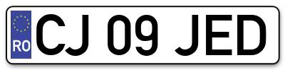 Placuta inmatriculare numar auto  CJ-09-JED, CJ 09 JED, CJ09JED