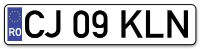Placuta inmatriculare numar auto  CJ-09-KLN, CJ 09 KLN, CJ09KLN