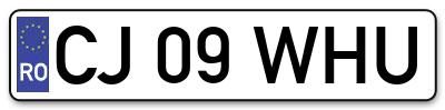 Placuta inmatriculare numar auto  CJ-09-WHU, CJ 09 WHU, CJ09WHU