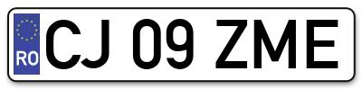 Placuta inmatriculare numar auto  CJ-09-ZME, CJ 09 ZME, CJ09ZME