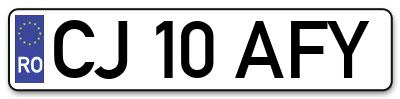 Placuta inmatriculare numar auto  CJ-10-AFY, CJ 10 AFY, CJ10AFY