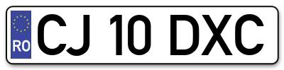 Placuta inmatriculare numar auto  CJ-10-DXC, CJ 10 DXC, CJ10DXC