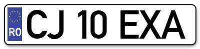 Placuta inmatriculare numar auto  CJ-10-EXA, CJ 10 EXA, CJ10EXA