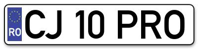 Placuta inmatriculare numar auto  CJ-10-PRO, CJ 10 PRO, CJ10PRO