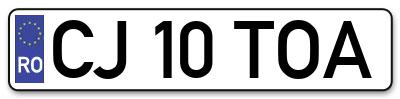 Placuta inmatriculare numar auto  CJ-10-TOA, CJ 10 TOA, CJ10TOA