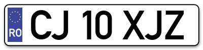 Placuta inmatriculare numar auto  CJ-10-XJZ, CJ 10 XJZ, CJ10XJZ