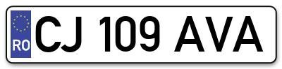 Placuta inmatriculare numar auto  CJ-109-AVA, CJ 109 AVA, CJ109AVA