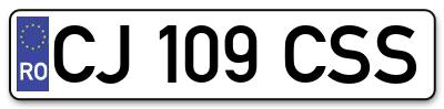 Placuta inmatriculare numar auto  CJ-109-CSS, CJ 109 CSS, CJ109CSS