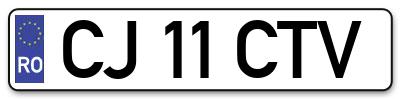 Placuta inmatriculare numar auto  CJ-11-CTV, CJ 11 CTV, CJ11CTV