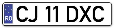 Placuta inmatriculare numar auto  CJ-11-DXC, CJ 11 DXC, CJ11DXC