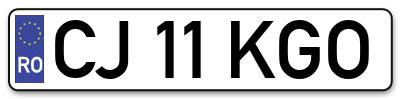Placuta inmatriculare numar auto  CJ-11-KGO, CJ 11 KGO, CJ11KGO
