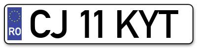 Placuta inmatriculare numar auto  CJ-11-KYT, CJ 11 KYT, CJ11KYT