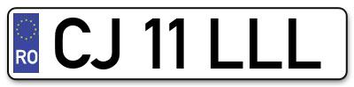 Placuta inmatriculare numar auto  CJ-11-LLL, CJ 11 LLL, CJ11LLL